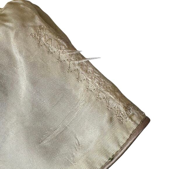 Vintage 1950s Emma Domb White Chiffon Tulle Cupcake Prom Dress Green Embroidery - Picture 8 of 16